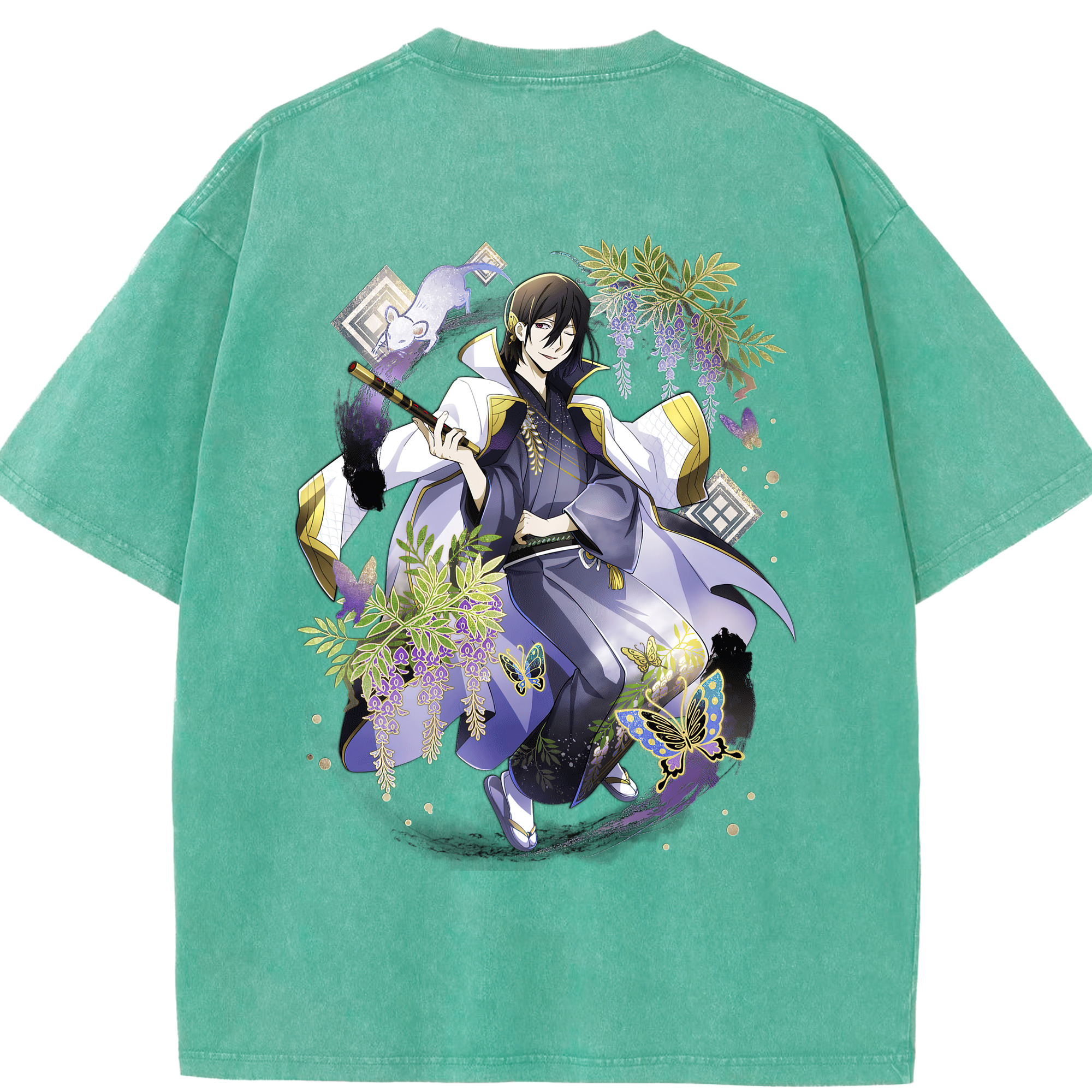 （画像用） 文豪ストレイドッグス Bungo Stray Dogs 綿100% ヴィンテージ風 半袖Tシャツ（背面プリント）